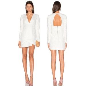 White badgley mischka long sleeve dress